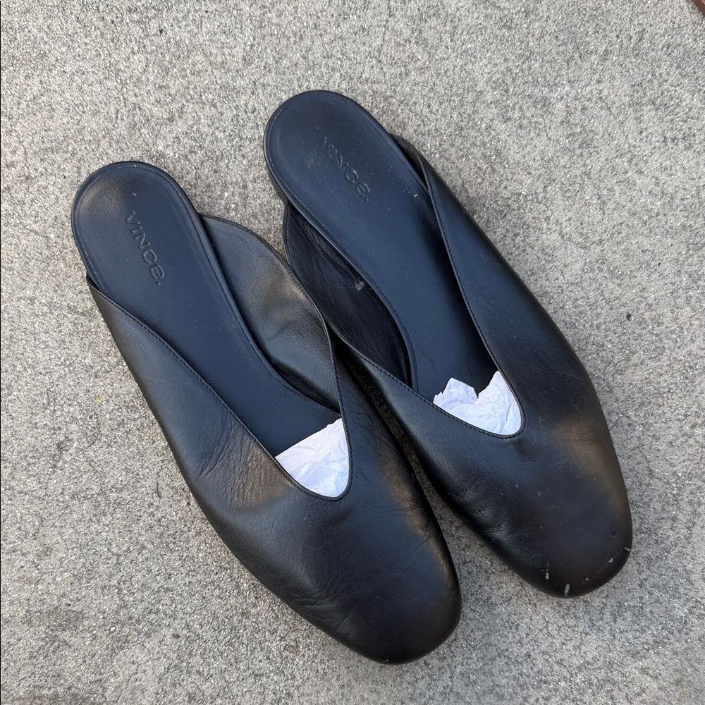 Vince Black Leather Men's Loafers